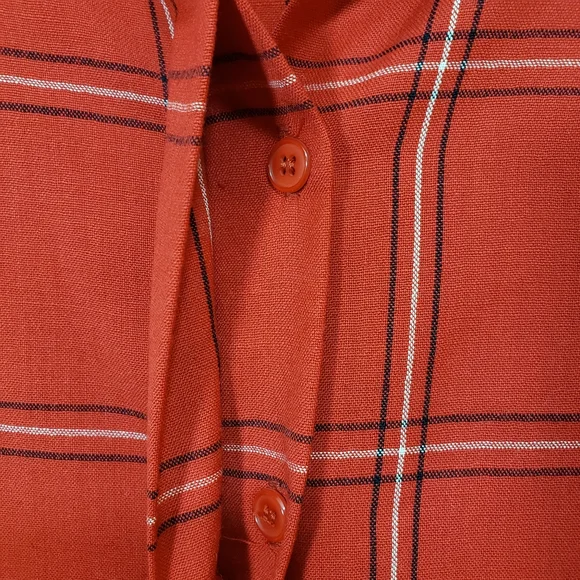 70's Vintage gold label Pendleton plaid button front dress with pockets … - Picture 4 of 16